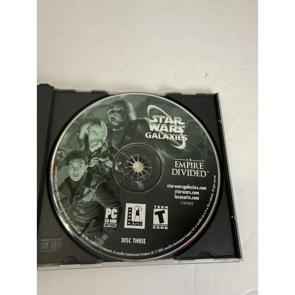 Star Wars Galaxies: An Empire Divided (PC CD-ROM) 3-Disc Set, With Code